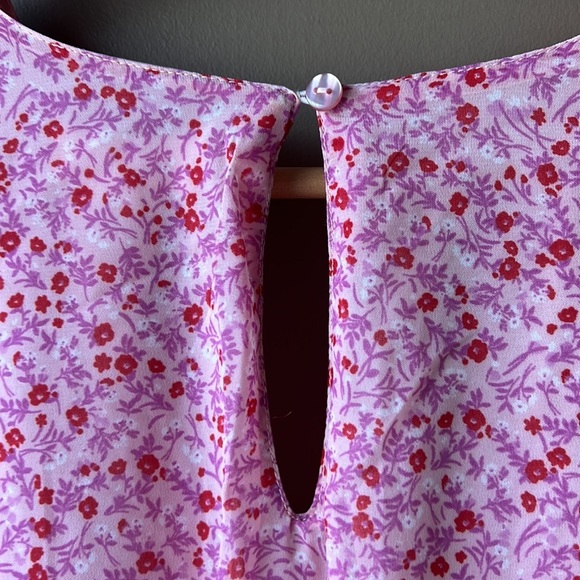 JAPNA Pink Floral Layered Flowy Dress Size Large - Picture 7 of 10